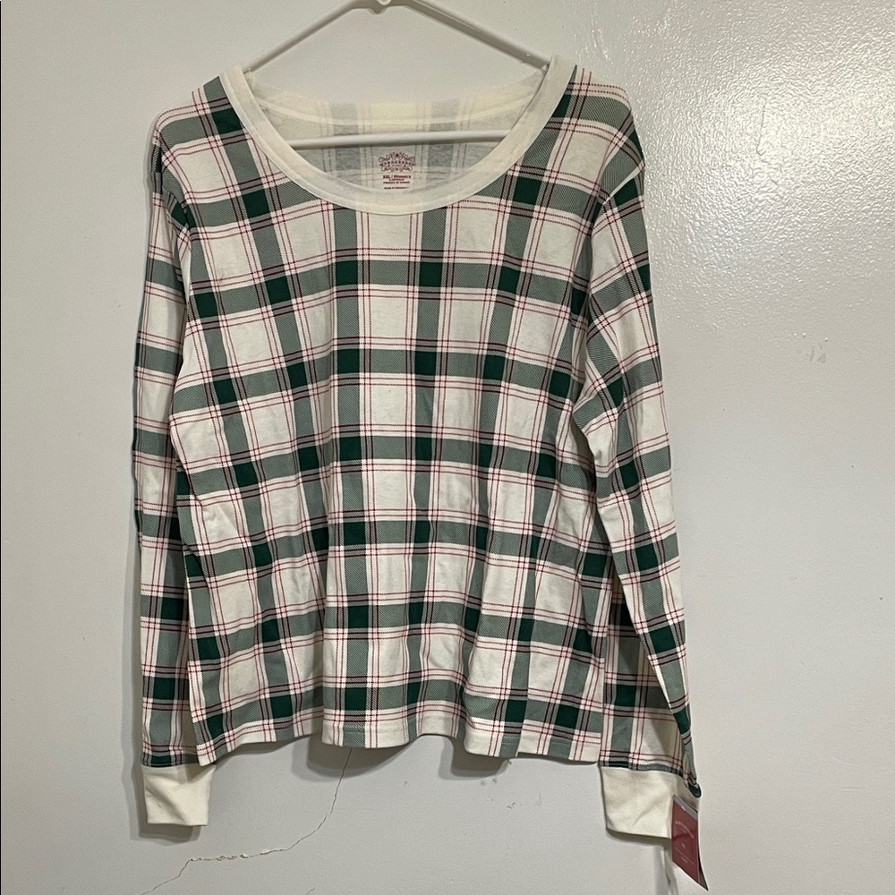 Plaid Long Sleeve Pajama Shirt